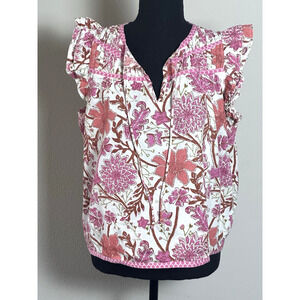 Jennifer‎ & Grace Women’s Floral Top Pink Size M Hobo Chic Top Y2K